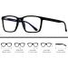ANDWOOD AR002 Black Blue Light Blocking Glasses | Large Frame Anti Blue Ray Computer Filter for Men and Women | Lightweight Bluelight Blocker with Anti-blue Light Lens - Buy Online on GoSupps.com