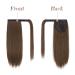 Fine Ponytail Extensions - Smooth Long Clip-In Braid Hair Extensions for Women | 35 cm Moss Brown Synthetic Hair - Buy Online on GoSupps.com