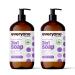Everyone 3-in-1 Soap Body Wash Bubble Bath Shampoo 32 Ounce (Pack of 2) Vanilla and Lavender Coconut Cleanser with Plant Extracts and Pure Essential Oils