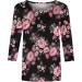 oelaio Cute Floral Printed Long Sleeve Tshirts Shirts for Women Clearance 3/4 Length Sleeve Casual Pullovers Blouses Loose Black Large - Buy Online on GoSupps.com