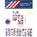 TOROKOM 80+ Patterns Patriotic Temporary Tattoos - American Flag Red White Blue Design Stickers for 4th of July Party Decorations - Buy Online on GoSupps.com