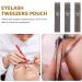 Beaupretty Eyelash Tweezers Set - 3 Precision Lash Extension Tweezers with Travel Pouch | Gray | Ideal for Home & On-the-Go - Buy Online on GoSupps.com