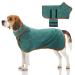 Jostift microfiber dog bathrobe bathing towel dog wader extra absorbent fast drying dog bemper dog towel with adjustable straps for large means and small dogs (m green)
