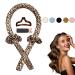 Women Heatless Curling Curlers Rod Headband for Long Hair, No Heat Rollers Curl Curls with Hair Clips Scrunchie, Leopard Curler Waves Rods Satin Big Soft Silk Foam Ribbon Sleep Flexirod Twist Pure Leopard
