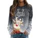 Christmas sweater funny ladies long -arm reindeer elf Christmas sweater long -sleeved shirt Christmas jumper xmas sweater shirt Santa Claus Christmas shirt ceilings hoodie ladies sweater women white gray #6 m