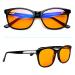 Blue Light-Blocking Glasses for Men & Women - Amber Tint Computer Eye Fatigue Gaming Relief - Pack of 1 Black Round Design - Buy Online on GoSupps.com