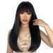 ENTRANCED STYLES Black Wigs for Women Long Straight Wig with Bangs Black Hair Wigs Heat Resistant Synthetic Womens Wig for Daily Party Use 22 Inch