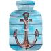 Naanle Watercolor Wooden Hot Water Bottle 1L Anchor Design for Pain Relief & Therapy | Bed Hand & Feet Warmer - Buy Online on GoSupps.com