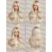 Wokestar Long White Blonde Wig for Women - Synthetic Hair with Curtain Fringe - Buy Online on GoSupps.com