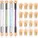 4 Pieces Sponge Nail Brush Picking Dotting Gradient Pen Brush Double Head Nail Brush Acrylic Nail Painting Brush with 16 Pieces Replacement Head for Nail Art Manicure (White, Green, Purple, Blue)
