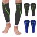 Calf Compression Sleeves Men Running Socks for Shin Support Relief Leg Varicose 2 Pairs 15-20mmHg Breathable Brace Medical Wrap (black+blue, XXL) black+blue XXL