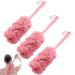 3 Packs Loofah with Handle Soft Netting Shower Loofah on a Stick Back Scrubber Dense Foaming Back Loofah Sponge Shower Brush for Men and Women Gentle Exfoliation