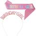 Birthday Crowns Pink Girl Sash & Tiara Set Princess Rhinestone Headband Sash Gifts Sweet Happy Birthday Accessories Glitter Tiara for Girl Women Decorations Wedding Party Favors - Buy Online on GoSupps.com