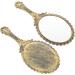 Beaupretty Vintage Handheld Mirror Set - Portable Cosmetic Barber Mirror for Salon Travel - 2pcs, Gold - Buy Online on GoSupps.com