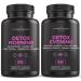 Livingood Daily Detox Pills - Full Body Detox Cleanse for Women & Men with Milk Thistle Glutathione Psyllium Husk - Kidney Skin Gut Lung Liver and Colon Cleanse & Repair 90 Capsules per Bottle