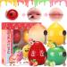 4Pcs Tinted Bee Lip Balm Fruit Lip Mask Honey Pot Strawberry Apple Lemon Peach Jelly Lipstick Galentines Day Gifts Valentines Day Gifts Moisturizer Prevention Dry & Cracked Strawberry & Green Apple& Lemon & Peach