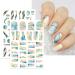 JMEOWIO Marble French Tip Nail Art Stickers - 10 Sheets | Self-Adhesive Decals for Colorful Marble Line Nail Designs - Buy Online on GoSupps.com