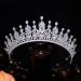 Jorsnovs Cubic Zirconia Wedding Bridal Crowns Princess Sweet 16 CZ Tiaras Quinceanera Birthday Hair Accessories for Women B-Silver
