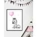 Safari Jungle Animal Poster for Girls' Baby Room Decor - Grey Pink Balloon Art Print - ArtPin P64 - Buy Online on GoSupps.com