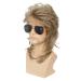 Men's Mullet Wig - Blonde Curly 70s & 80s Punk Rocker Costume | Disco Fancy Party Wig | International Shipping Available - Buy Online on GoSupps.com