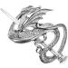 Didiseaon Medieval Metal Hairpins Wiccan Viking Hair Bun Clip Silver Punk Hair Barrette Dragon Chignon Buns Holder Knot Viking Jewelry for Women Girls
