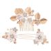 SKISUNO 1 Set Leaves and Flowers Hair Comb Wedding Hairpin Hair Accessories for Women Bridal Headpiece Bride Headdress Wedding Hair Comb Hair Combs for Women Accessories Flower Hair Pin