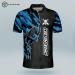 LASFOUR Custom Skull Bowling Team Polo Shirts - Personalized Short Sleeve Bowling Polo in Blue Skull Design - Buy Online on GoSupps.com