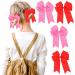 6Pcs Red Bow Hair Ribbon Hair Bow Hair Bow Clips Barrettes with Long Silky Satin Tail 6.5 inch Ponytail Holder Bow Hair Bow with Duckbill Clip for Girls Women for Birthday Party (Red+Pink) Red Pink