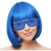 AOMIG Short Bob Wig for Women 4 Pack Short Blue Bob Wigs Set with Sunglass and Wig Cap Neon Fancy Dress Accessory Cosplay Wig with Bangs Synthetic Straight Wig for Daily Halloween Party Cosplay - Buy Online on GoSupps.com