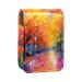 Lipstick Case Leather Lip Gloss Lipstick Organizer with Mirror Mini Lipstick Holder Bag Autumn Tree Watercolor Painting O782r9utde