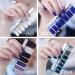 Self-Adhesive Nail Film - 14 Glitter Gradient Sheets (196 PCs) | Nail Art Stickers Manicure Set with Nail Files & Rubber Shaver for DIY Decoration - Buy Online on GoSupps.com