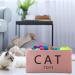 Pethiy Linen Storage Basket for Cats - 24L Toy Box with Handles - Pink Cat Accessories Organizer - 40x30x20cm - Buy Online on GoSupps.com