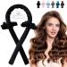 Heatless Hair Curling Rod Headband for Long Hair, No Heat Hair Curler Rollers Set can Sleep in Overnight, Satin Curl Ribbon Hair Wrap with Scrunchie and Hair Clips to Get Natural Waves Black