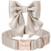 Unique style paws silk champagne color dog collar. Conductible dog collar with loop wedding fly dog collar for x-large xl wedding champagne