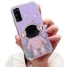 Tivenfezk Nadoli for Samsung Galaxy A71 astronaut Hidden Stand Shell caricature glitter stand soft silicone bling transparent protective cover samsung galaxy a71 purple