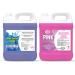 Jovs Caravan Toilet Chemical Bundle - 5L Blue Toilet Fluid and 5L Pink Rinse for Motorhomes & Caravans | Eco-Friendly Odour Eliminator | Up to 50 Treatments Each