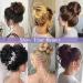8 Inch Natural Black Messy Bun Hair Piece for Women - Human Hair Tousled Updo Extension with Wavy Curly Wrap Ponytail - Hair Scrunchies for Girls - Buy Online on GoSupps.com