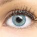 Glamlens Jasmine Light Blue Blue + Container |Very strongly covering natural blue contact lenses colored |Colored monthly lenses 1 pair (2 pieces) Dia 14.00 with strength -2.25 strength