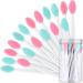 24 Pcs Silicone Exfoliating Lip Brush with Container, Double Sided Silicone Lip Scrubber Soft Cleaning Lip Brush Face Cleaning Applicator for Plump Smoother and Fuller Lip Appearance (Pink, Green) Green,Pink