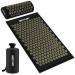 Acupressure massage mat and acupressure Pillow with Carry Bag Relaxation & Meditation - Acupressureatta with pillow acupressure set included Neck Pillow for Neck and Back Pain Black+Gold