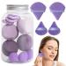 12 Make Up Sponges Blending Makeup Sponge Set - Latex-Free Beauty Sponge Wet & Dry Use Powder Puff Soft And Elastic Powder Puff For Women Girlfriend Mother Wife Purple