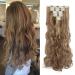 Ash&Dark Blond Hair Extensions Clip in Long Curly Ombre Extension Hairpiece 24inch Full Head 8 Pieces 18 Clips 24 Inch Curly #Ash&Dark Blond