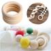 Maxtonser 5pcs 70mm Baby Wooden Teething Rings - Natural DIY Jewelry Crafts Necklace & Bracelet - Buy Online on GoSupps.com