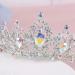 Lurrose Crystal Princess Crown Sparkle AB Rhinestone Bridal Tiara Pageant Hair Accessories for Women (Silver) - Buy Online on GoSupps.com
