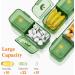 Lifewit Weekly Pill Organizer - 2x Daily Portable Travel 7-Day Lightproof Pill Box for Medicines Vitamins & Fish Oils - Green - Buy Online on GoSupps.com