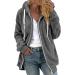 Hanxiulin Women's 5XL Fleece Jacket - Warm Plush & Windproof Cuddly Trench Coat in Dark Gray - Buy Online on GoSupps.com