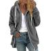 Hanxiulin fleece jacket plush jacket cuddly jacket fleece jacket ladies down jacket windproof warm cuddly women trench coat fluffy jacket 5xl dark gray