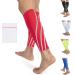 360 RELIEF Compression Calf Sleeves - for Men and Women Sports | Shin Splints Torn Muscle Cramps Workout Circulation Running Hiking Marathon | M L XL with Mesh Laundry Bag | Red L-1PAIR