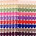 432 Pieces 18 Sets Short Square Press on Nails Matte False Nails Tips Glossy Full Cover Fake Nails Solid Color Square Artificial Fake Nail for Nail Salon Art, 2 Styles (Stylish Color)