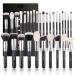 BEILI Makeup Brushes Make Up Brush Set Professional 30 PC Natural Goat Hair Makeup Brush Foundation Face Powder Blush Eyeshadow Brushes Concealers Eye Make Up Brush Set Black/Silver